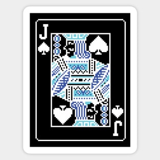 Jack of Spades Pixel Art Bright Negative Mode Sticker